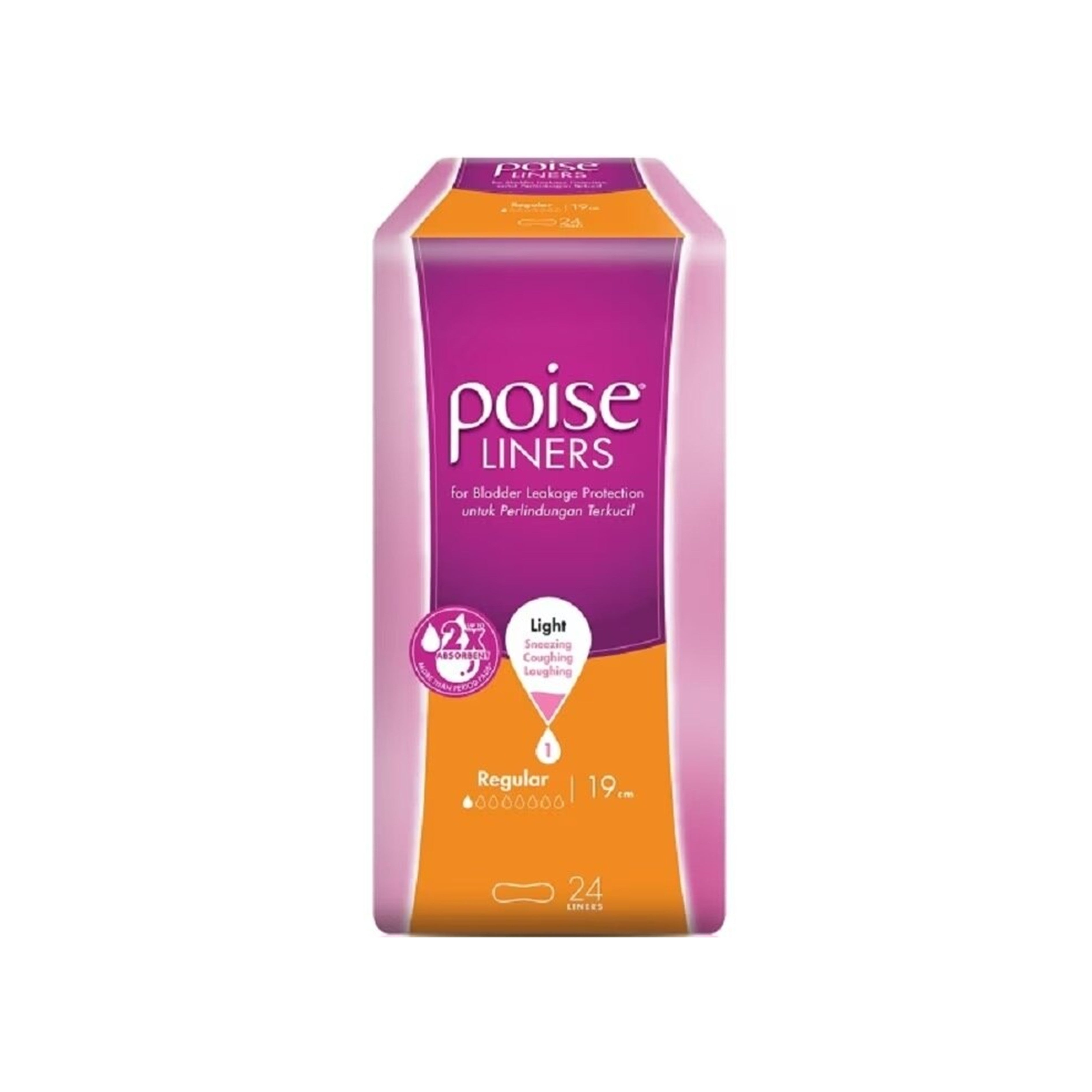 Poise Liners - Regular 19cm, Light (24's)
