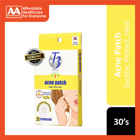 T3 Acne Patch 30's (Strong Pus Absorption with 100% Hydrocolloid)