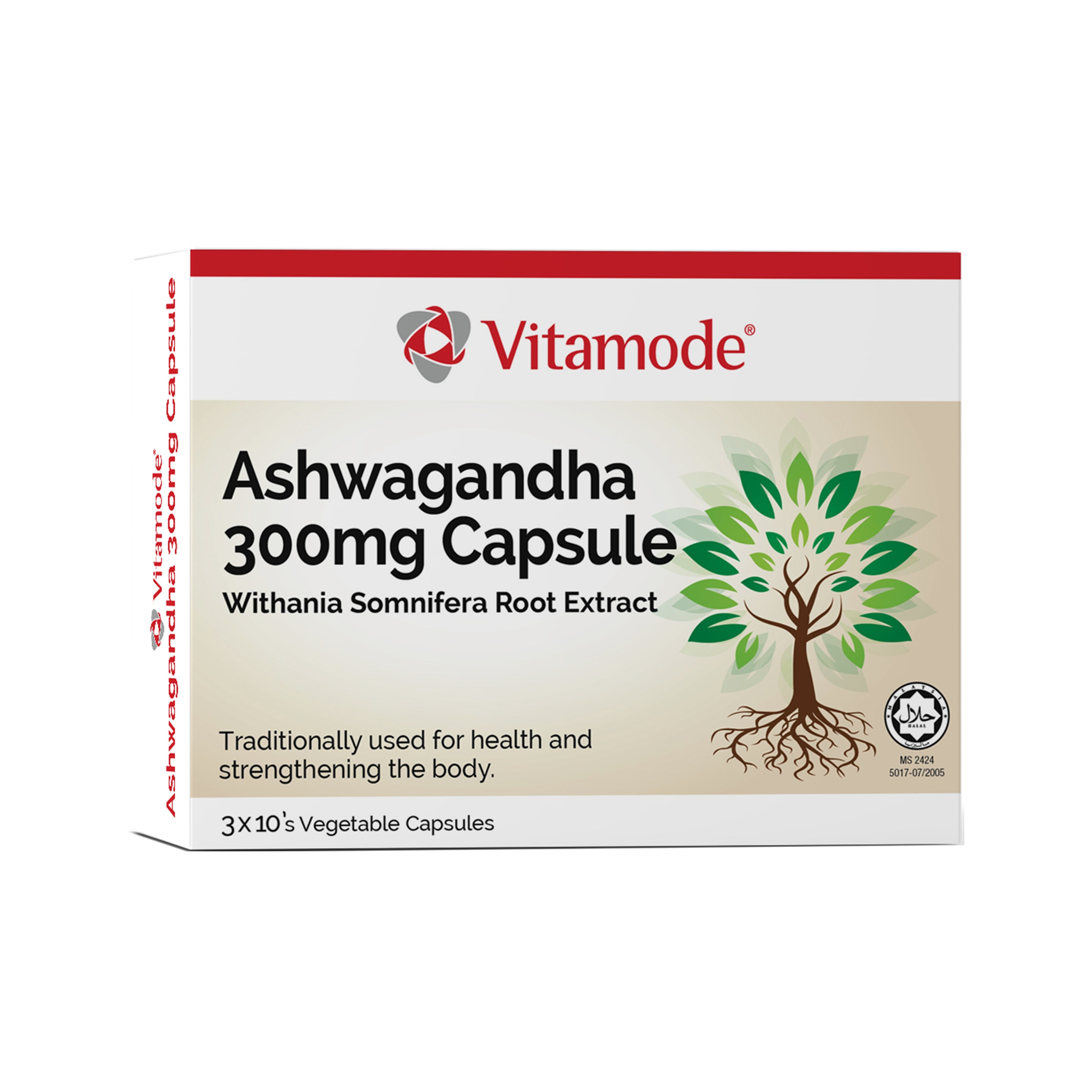 Vitamode Ashwagandha 300mg Vegecapsule 3x10's