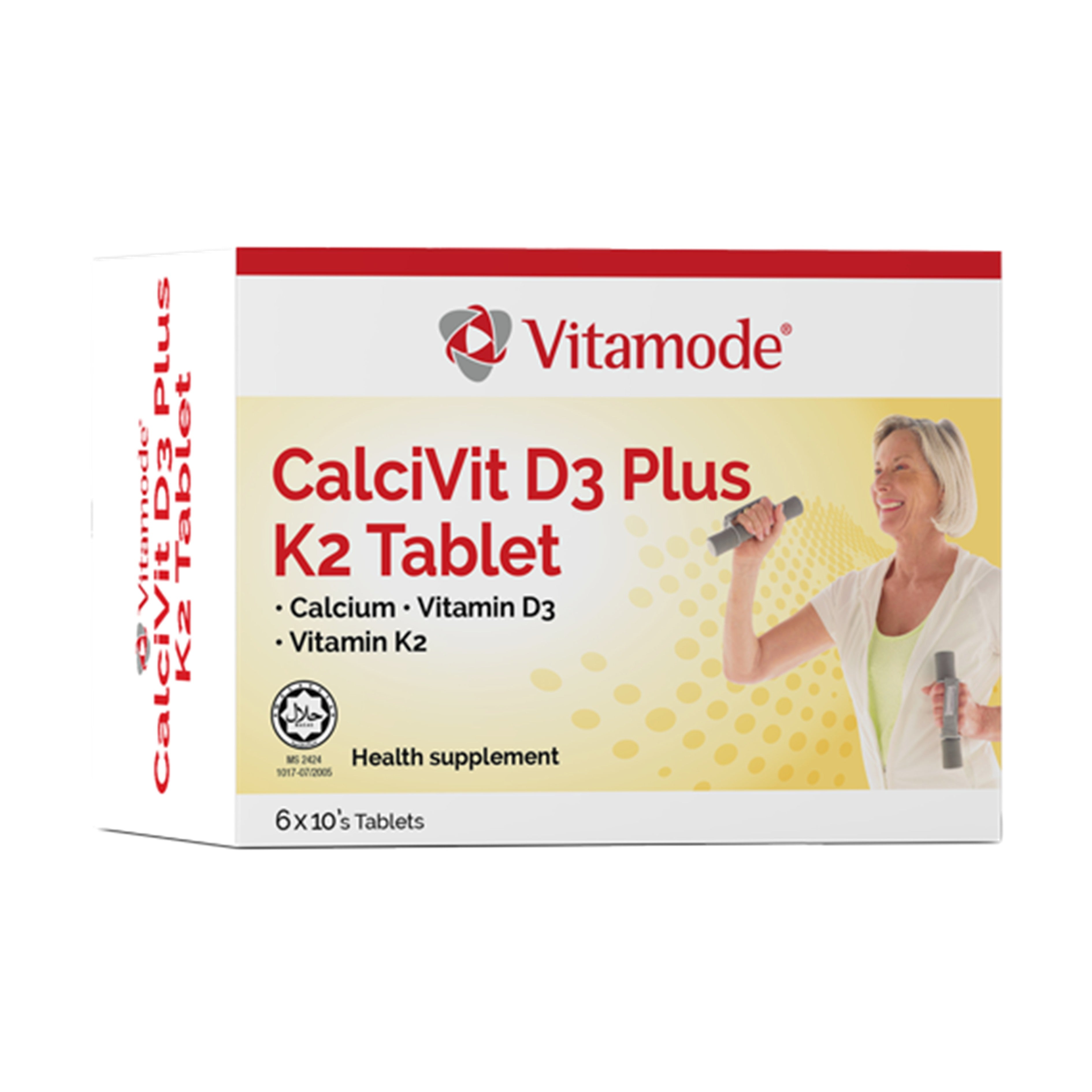 Vitamode CalciVit D3 Plus K2 Tablet 6x10's