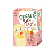 Apple Monkey Organic Rice Cracker - Strawberry Banana Flavour (10 x 3g)