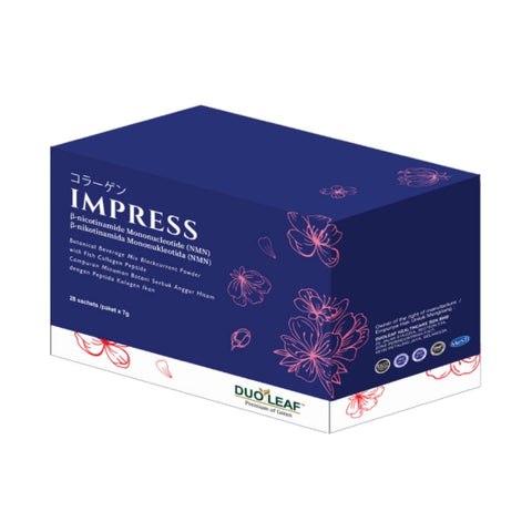 Duoleaf Impress NMN+ (Botanical Beverage Mix Blackcurrant Powder with Fish Collagen Peptide) Sachet 7gx28's