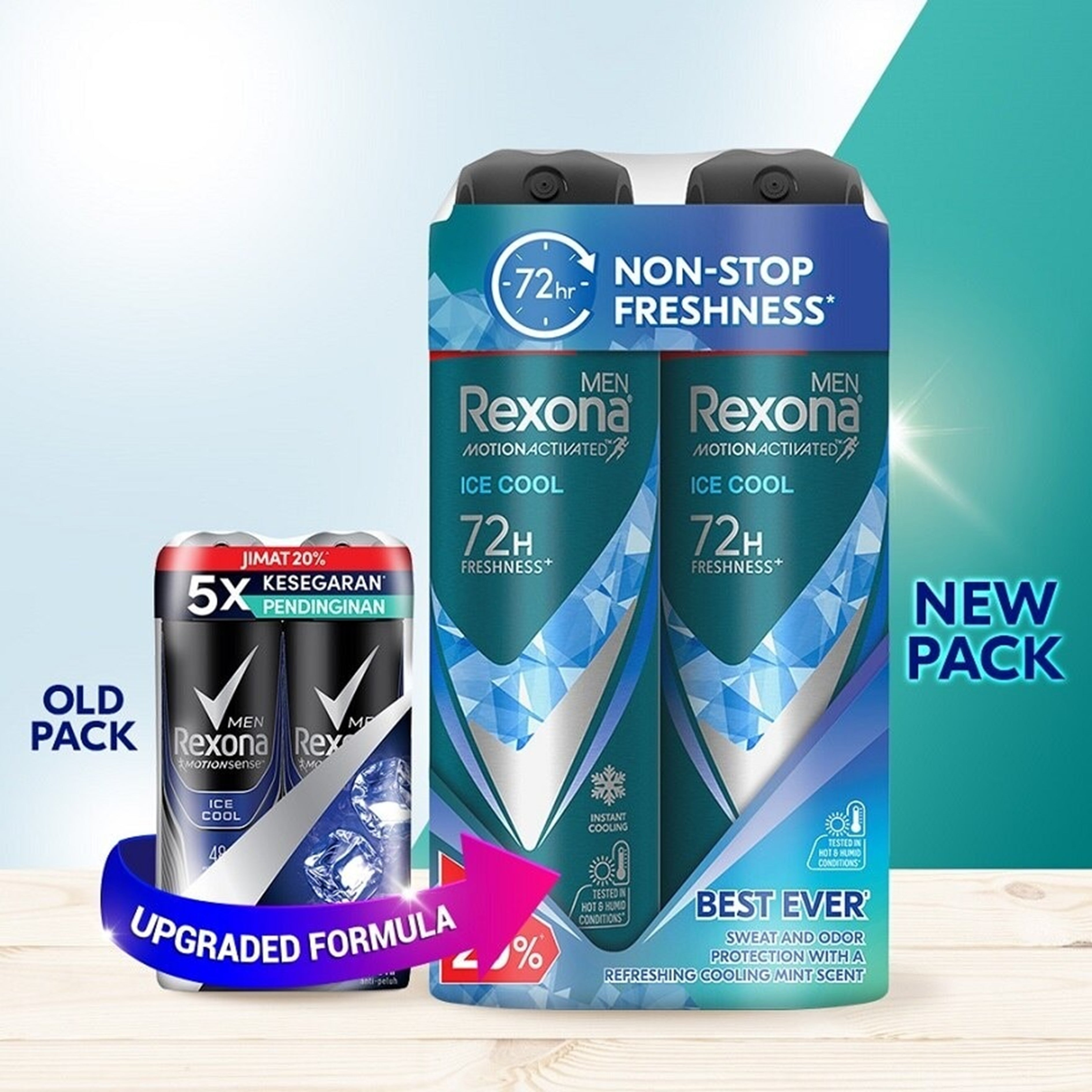 Rexona Men Antiperspirant Spray (Ice Cool 72H Freshness) 135mLx2's [Twinpack]