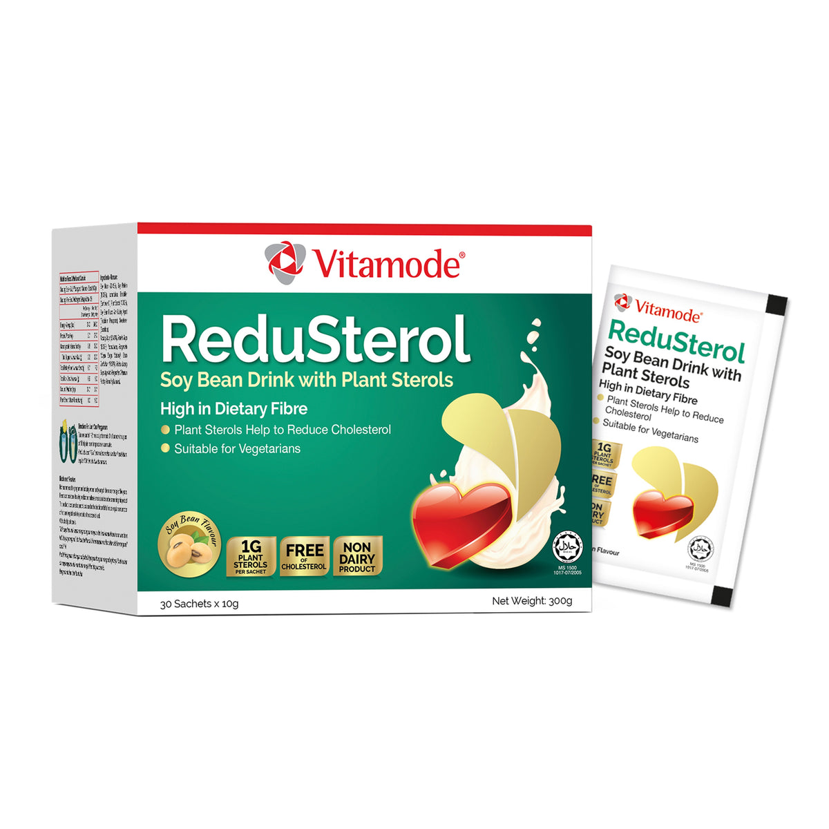 Vitamode ReduSterol Sachet - Soy Bean Drink with Plant Sterols (30 x 10g) - Soy Bean Flavour