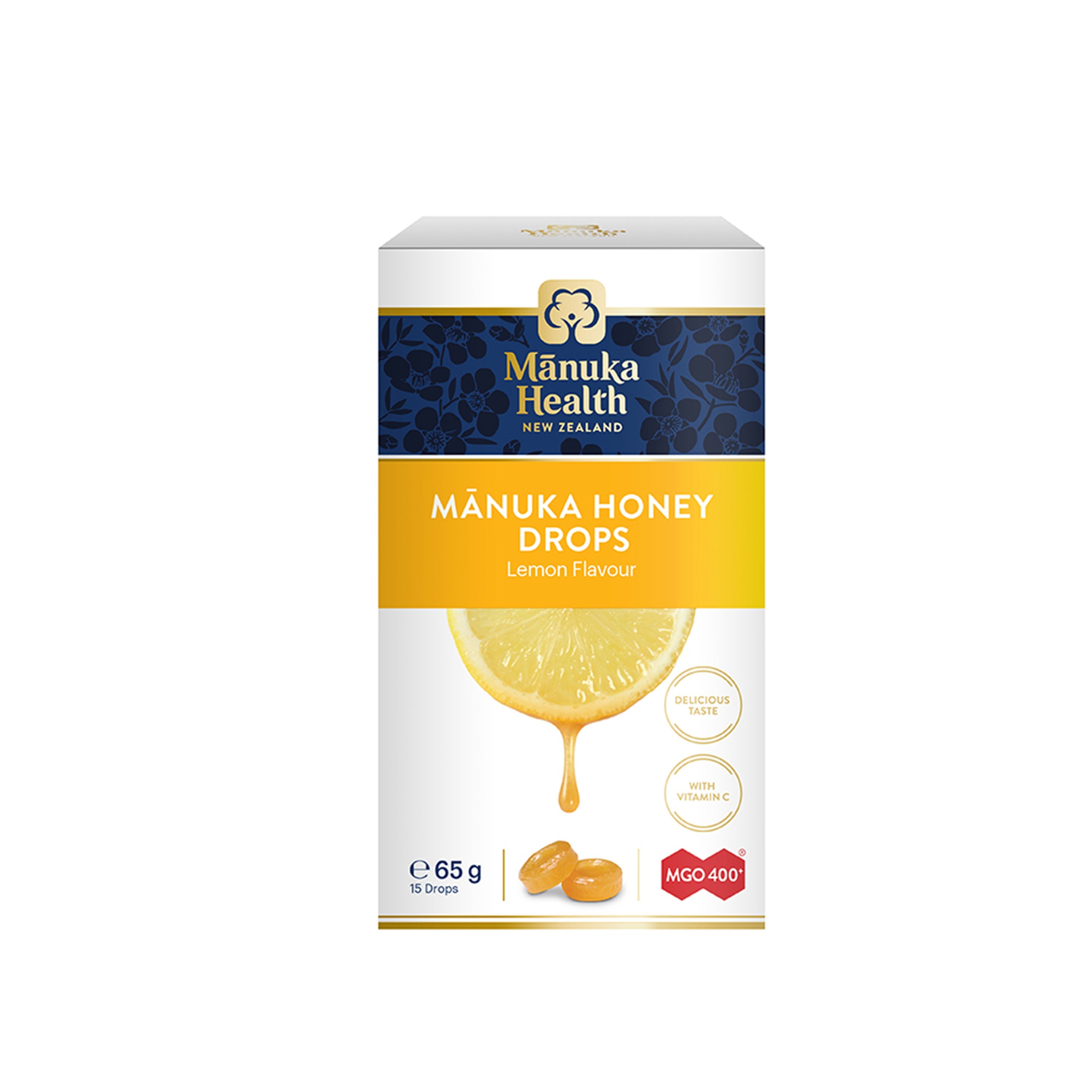 Mānuka Health New Zealand Manuka Honey Drops Lemon Flavour MGO400+ (15's)
