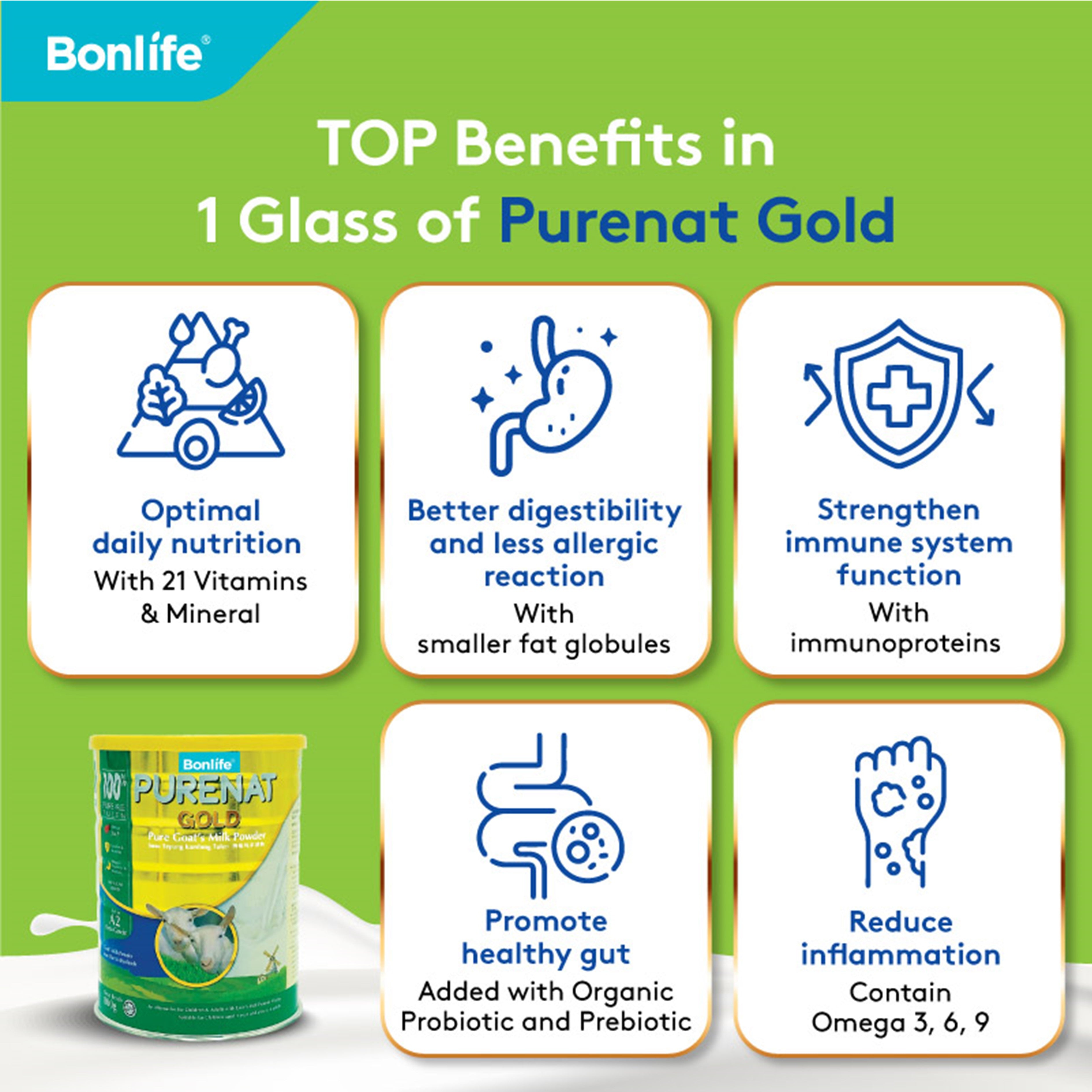 Bonlife Purenat Gold Pure Goat's Milk Powder 800g
