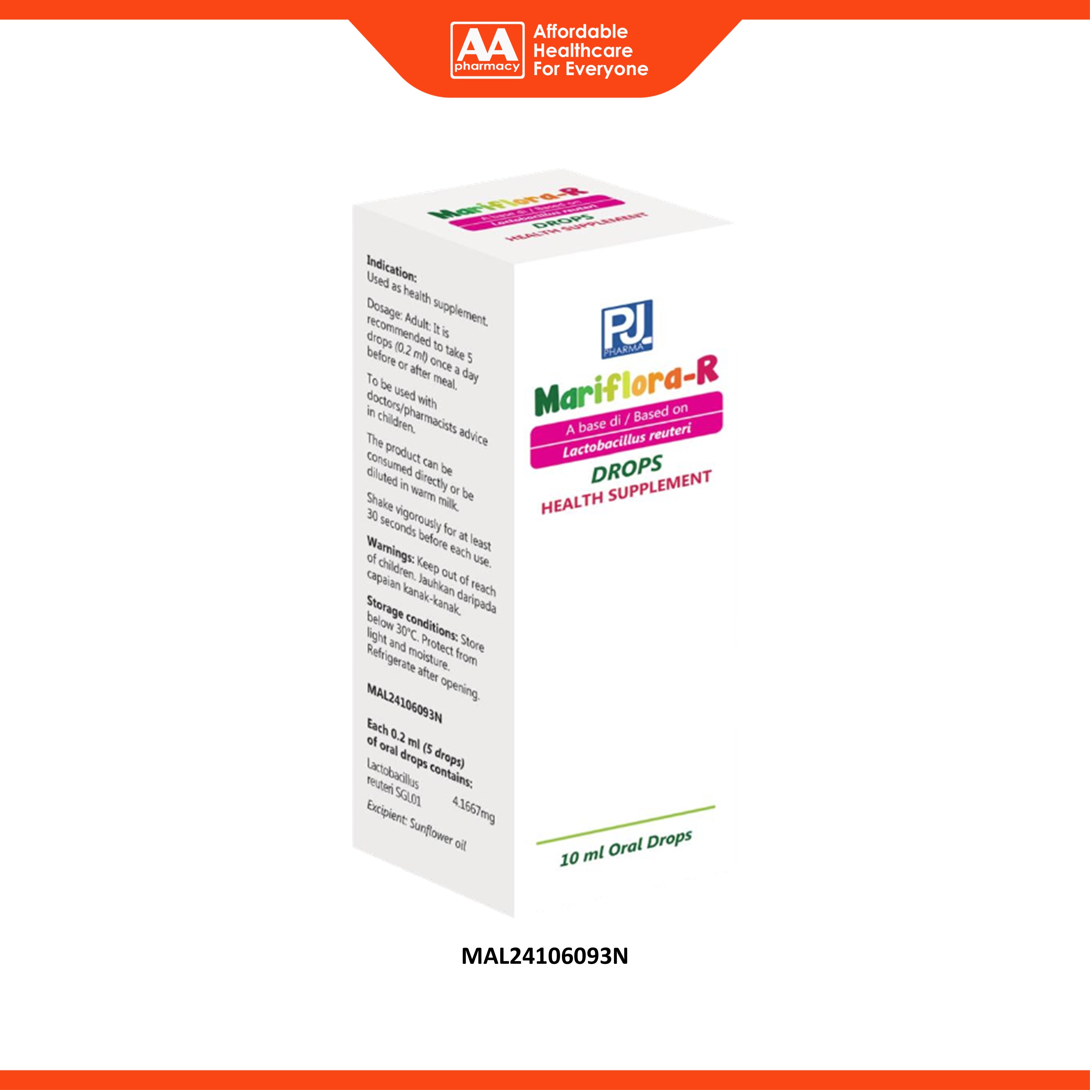 Mariflora-R Probiotic (Lactobacillus Reuteri SGL01) Drops 10mL