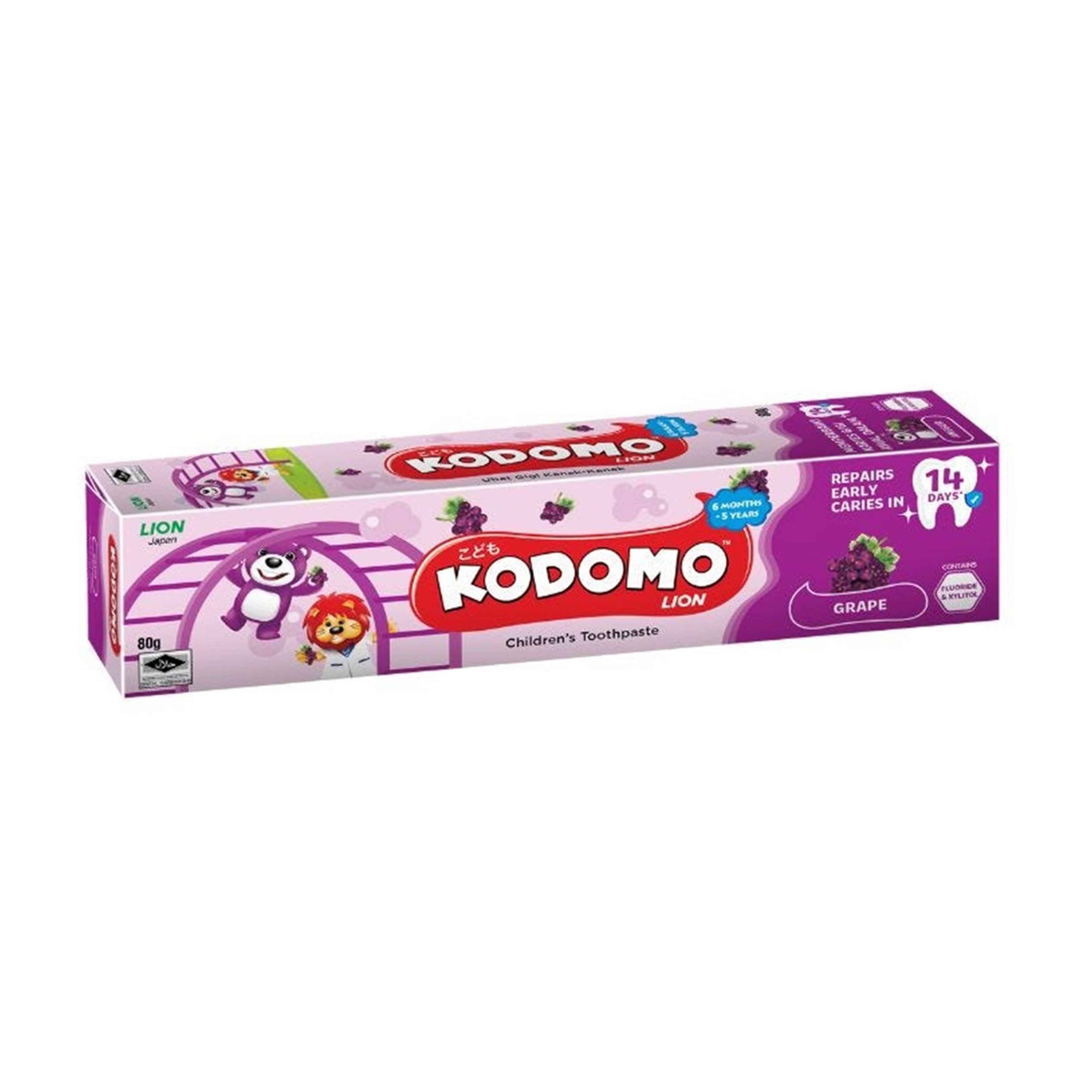 Kodomo Lion Children's Toothpaste - Grape Flavour (80g)