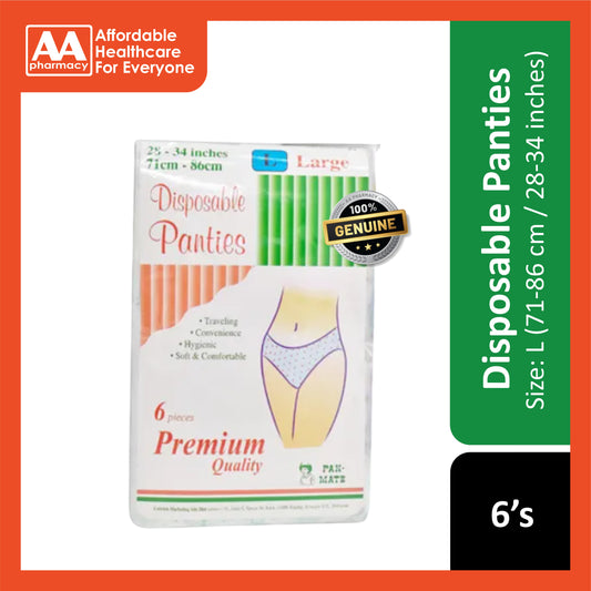 Pan-Mate Premium Quality Disposable Panties Size L 6's (71-86cm / 28-34 inches)