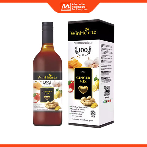 WinHeartz Ginger Mix (Botanical Beverage Mix with Ginger, Lemon and Garlic) 750mL
