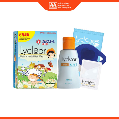 Vitamode Lyclear Natural Herbal Hair Wash 40mL (Free Metal Comb, Magnifying Glass, Shower Cap)