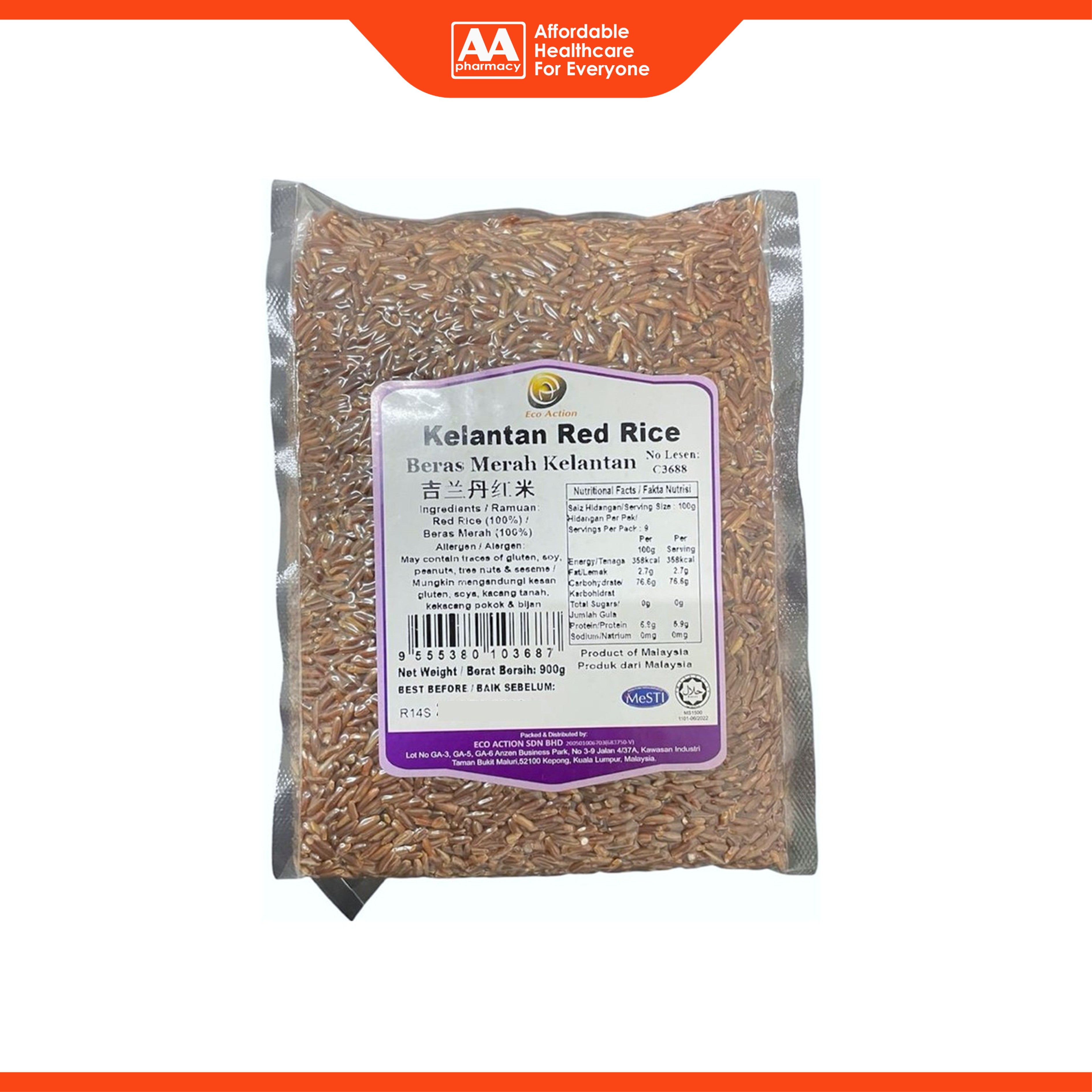 Eco Action Kelantan Red Rice 900g