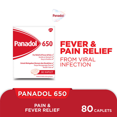 Panadol 650mg Caplet 10x8's