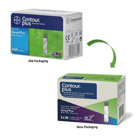 Contour Plus Blood Glucose Test Strips 2x25's