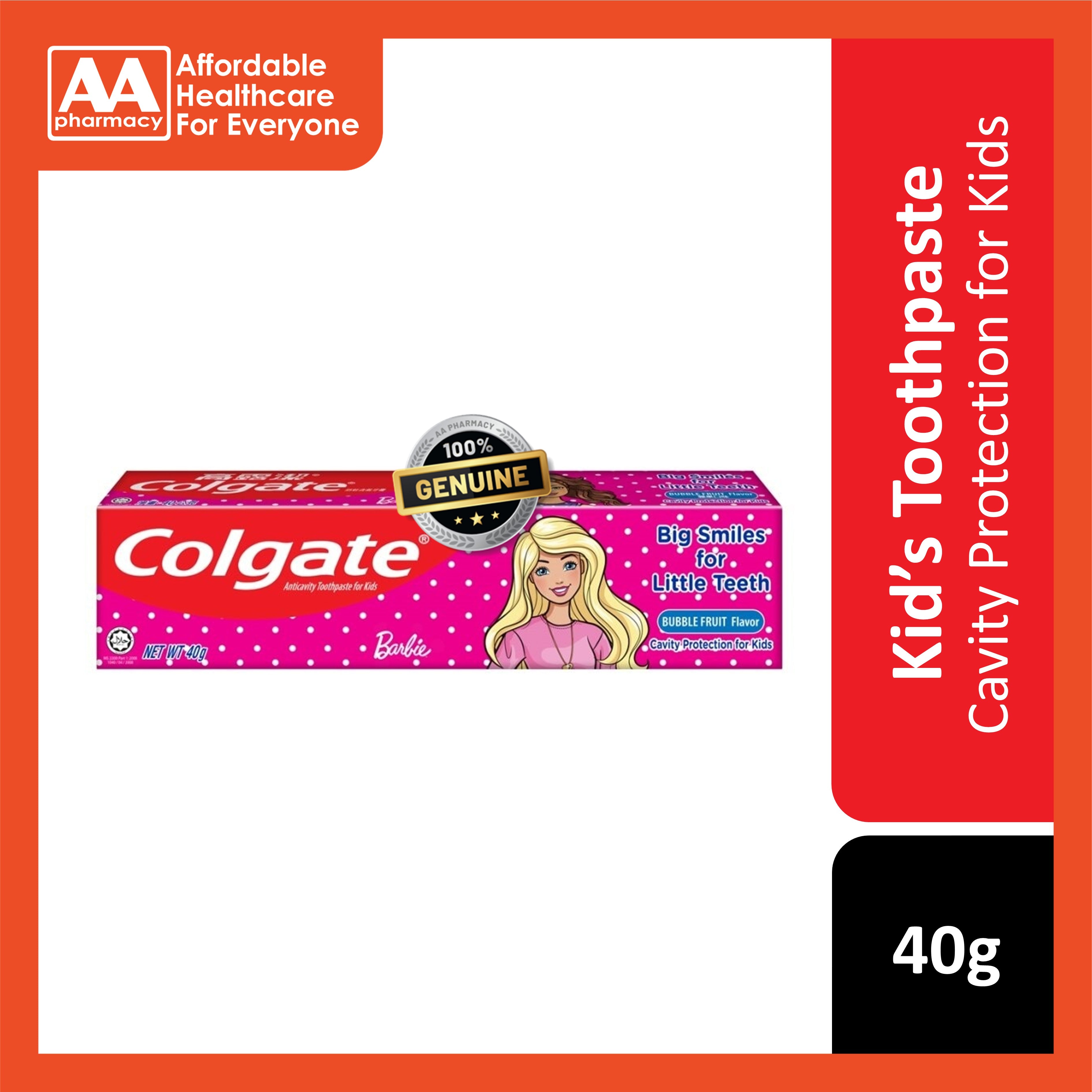 Colgate Barbie (Bubble Fruit Flavour) Toothpaste 40g – AA Pharmacy