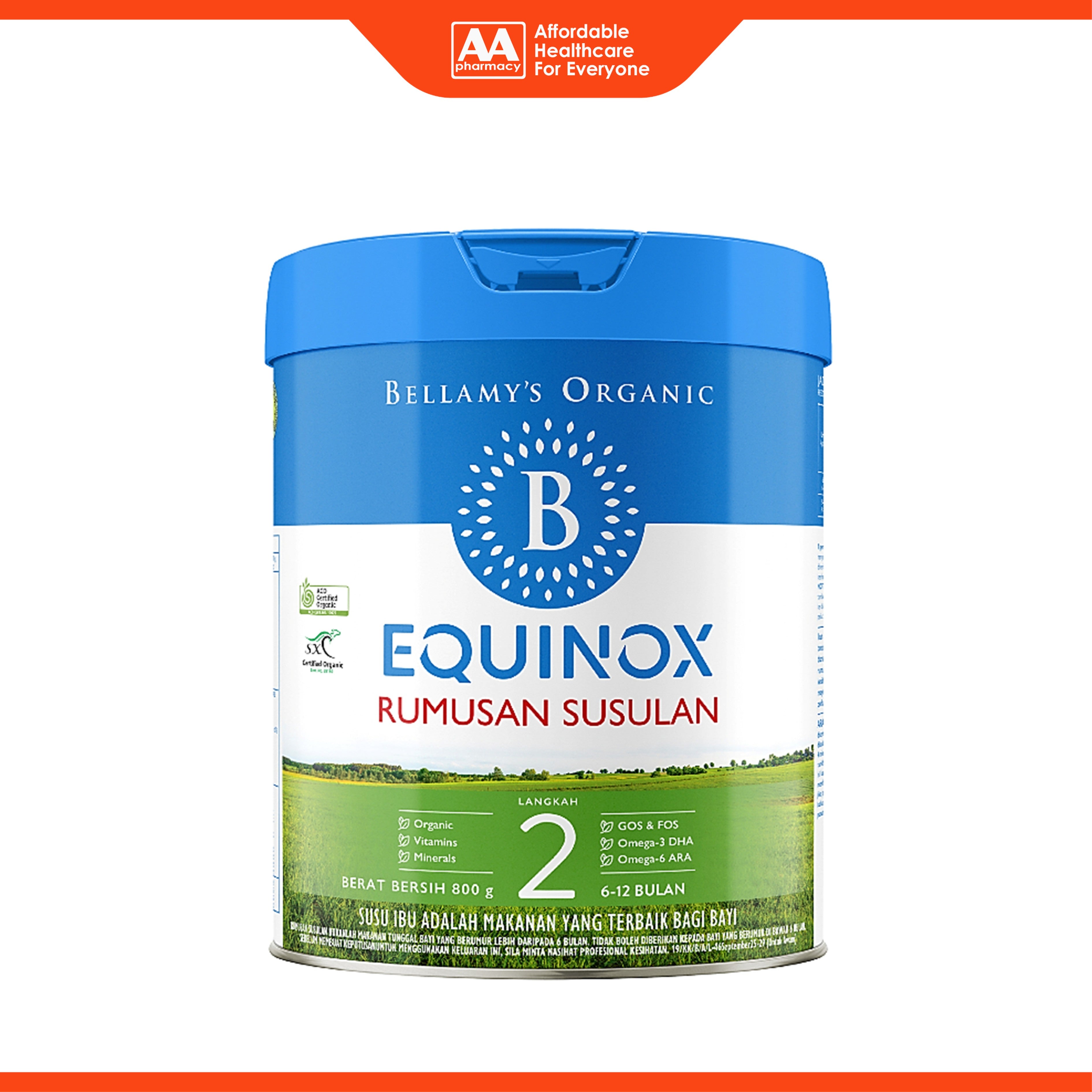 Bellamy's Organic Equinox Step 2 Follow On Formula (800g)
