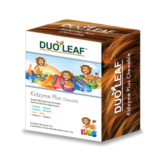 Duoleaf Kidzyme Plus Chewable Tablet 2x60's (Orange Flavour)