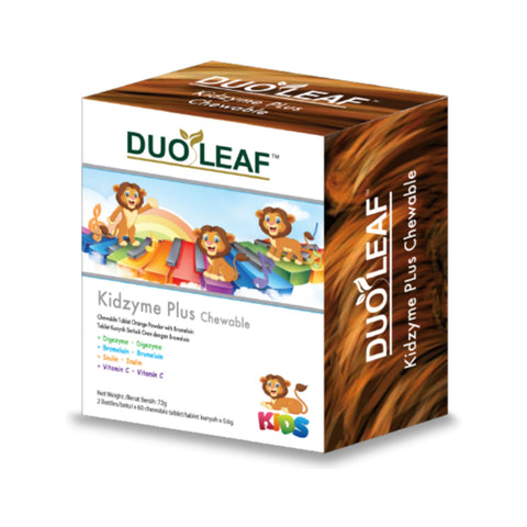 Duoleaf Kidzyme Plus Chewable Tablet 2x60's (Orange Flavour)