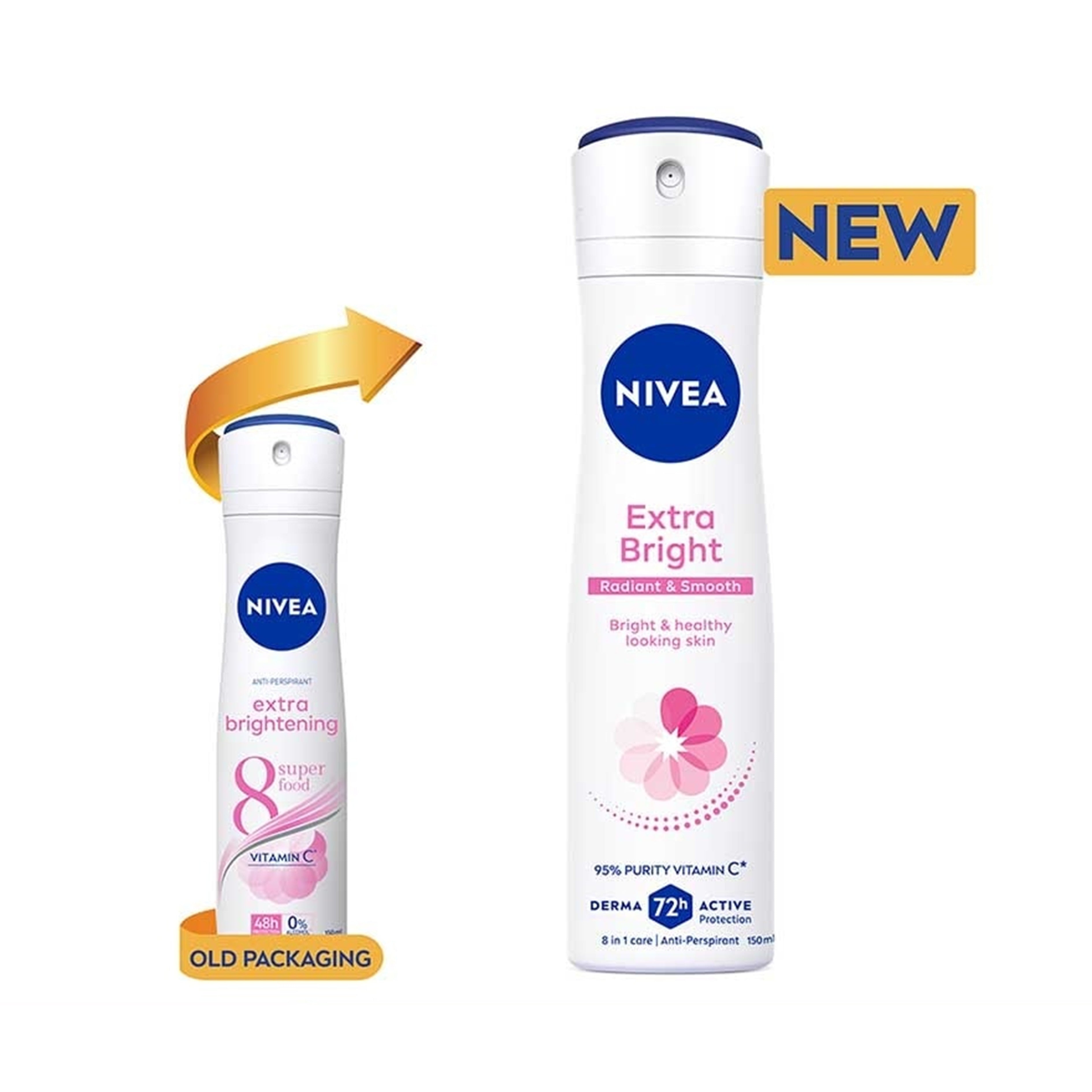Nivea Extra Bright (Radiant and Smooth) 72H Anti-Perspirant Spray 150mL