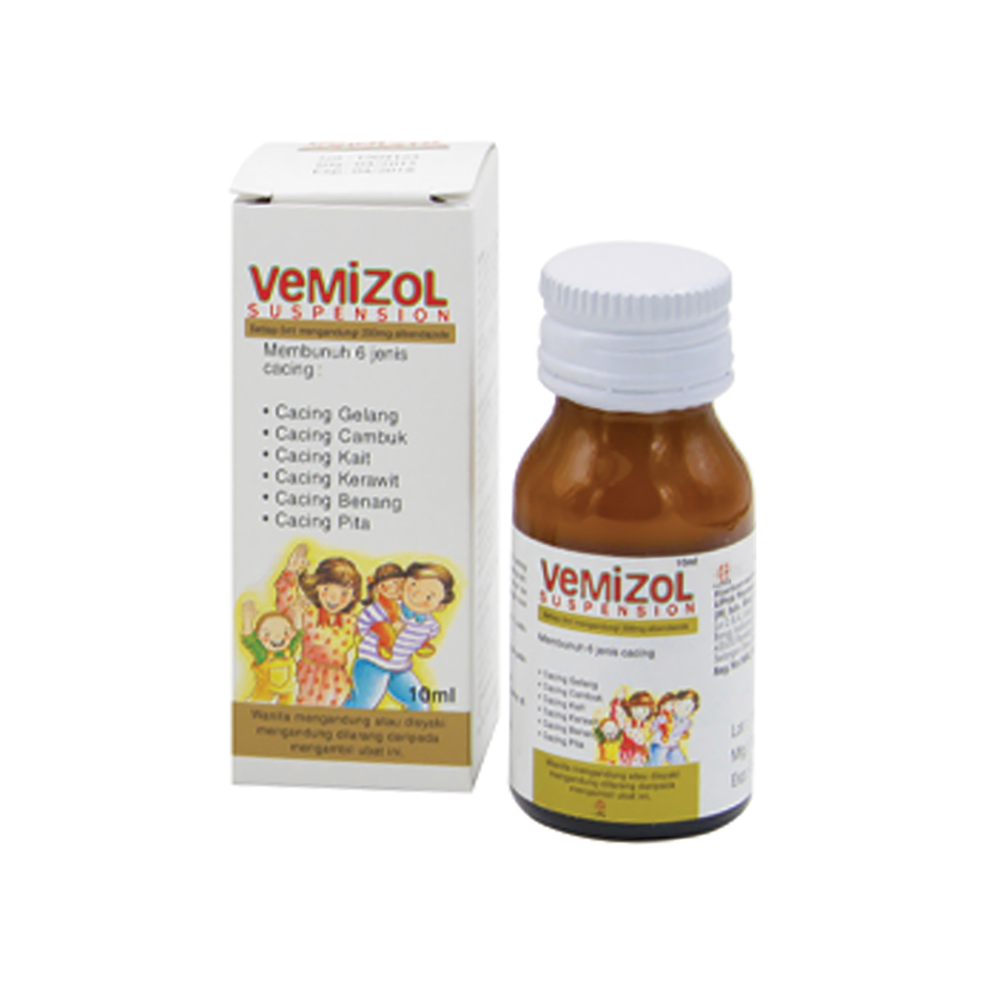 Vemizol Deworming (Albendazole 400mg/10mL) Suspension 10mL (Milk Flavour)