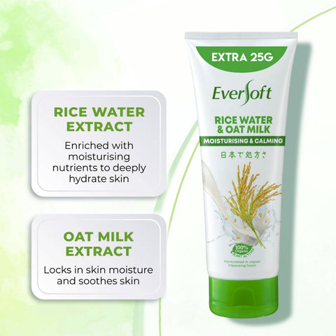 EverSoft Rice Water & Oat Milk (Moisturising & Calming) Cleansing Foam 195g