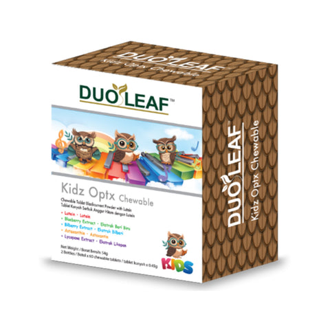 Duoleaf Kidz Optx Chewable Tablet 2x60's (Blackcurrant Flavour)