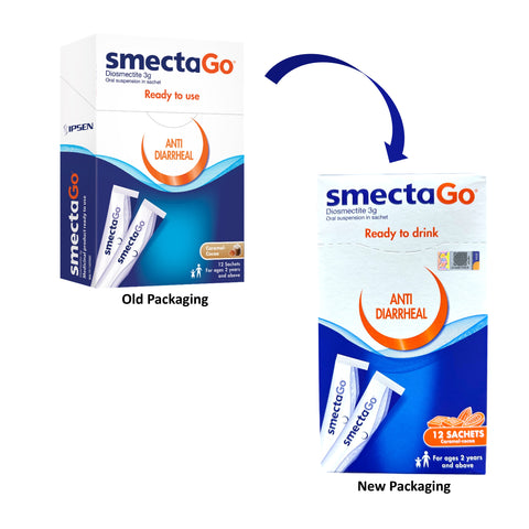 Smecta Go Anti-Diarrheal Caramel Cocoa Sticks Sachet 3gx12's