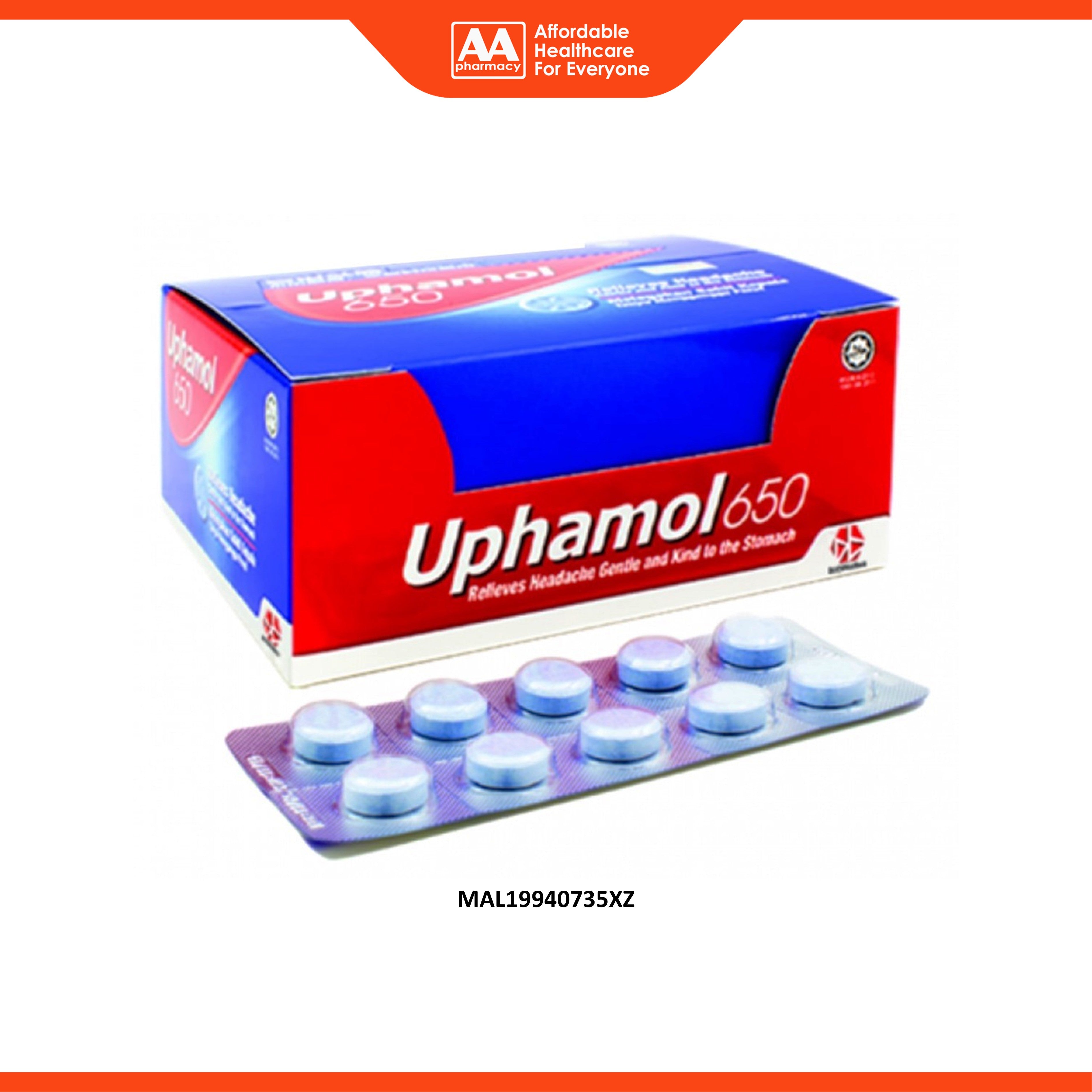 Uphamol 650mg Tablet 18x10's