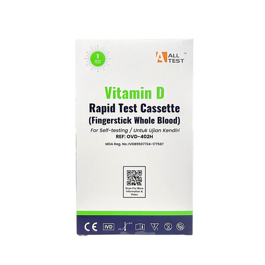 ALLTEST Vitamin D Rapid Test Cassette (Fingerstick Whole Blood) 1's - Self-Testing for Vitamin D Deficiency