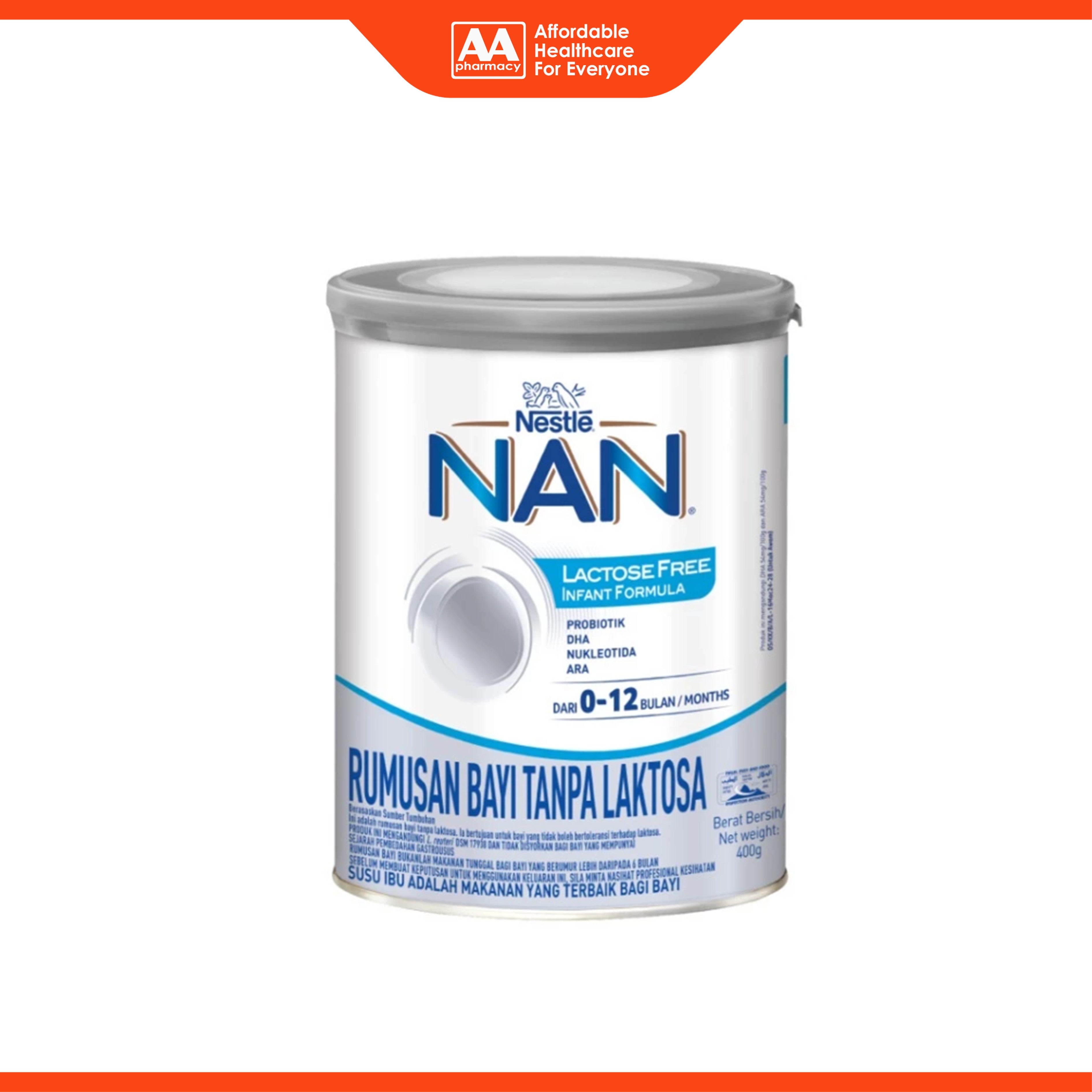 Nestlé NAN Lactose Free Infant Formula 400g (For Babies 0-12 Months)