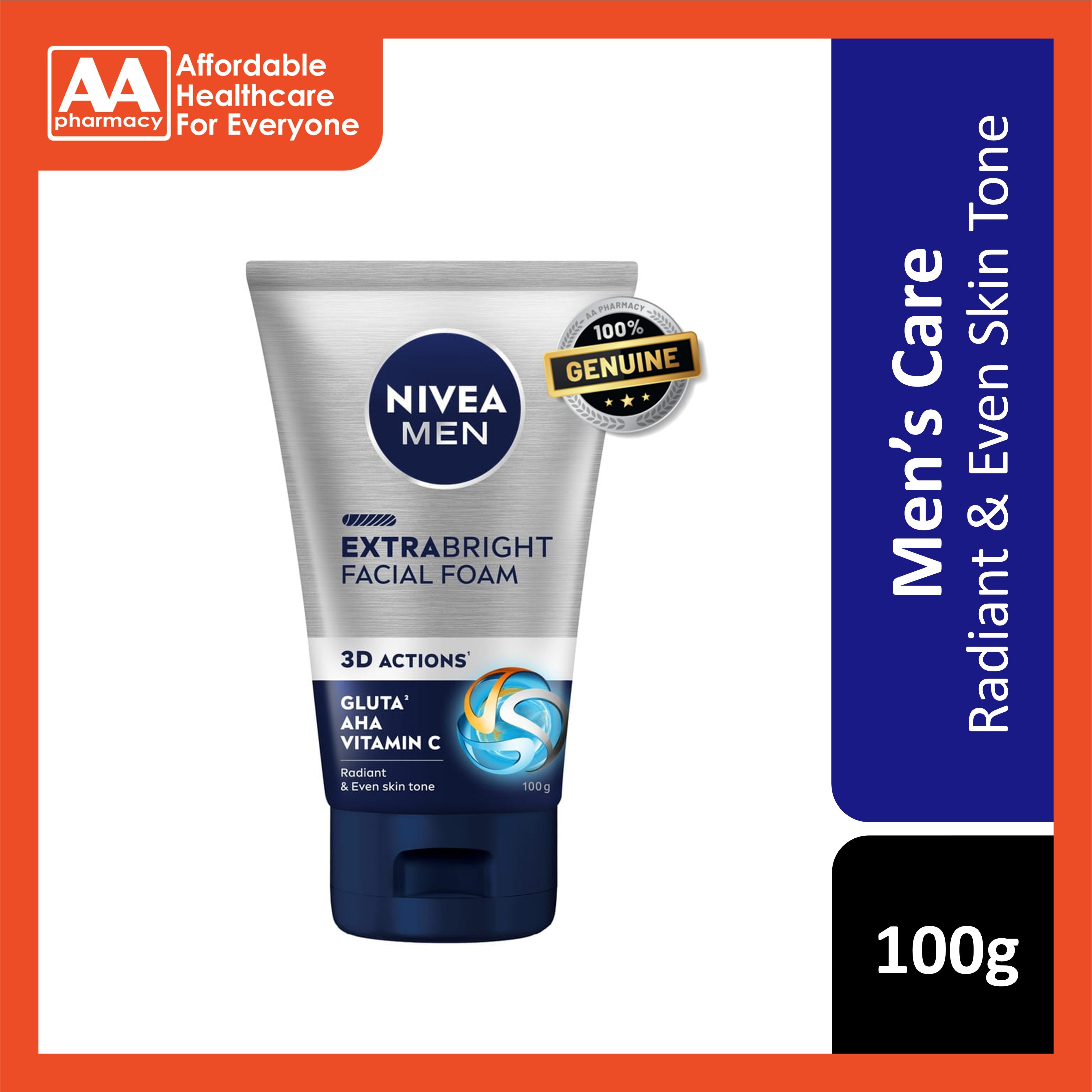 Nivea Men Extra Bright Facial Foam 100g