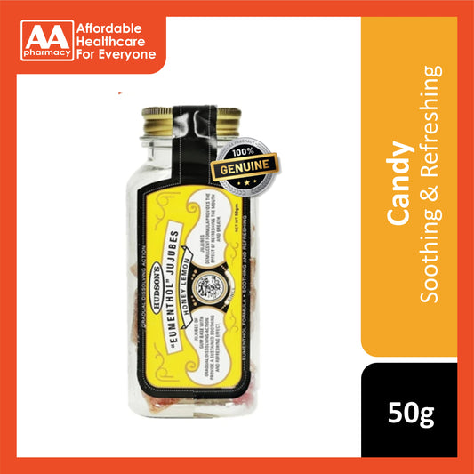 Hudson's Eumenthol Jujubes (Honey Lemon) 50g (Bottle)
