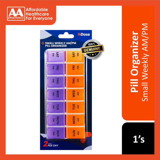 A-Dose Small Weekly AM/PM Pill Organizer (14 Compartments) 1's