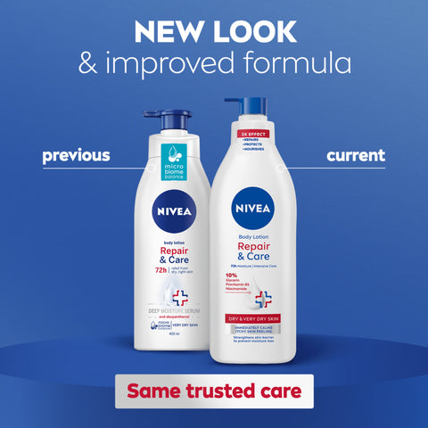 Nivea Repair & Care Body Lotion 400mL - with Glycerin, Provitamin B5 & Niacinamide