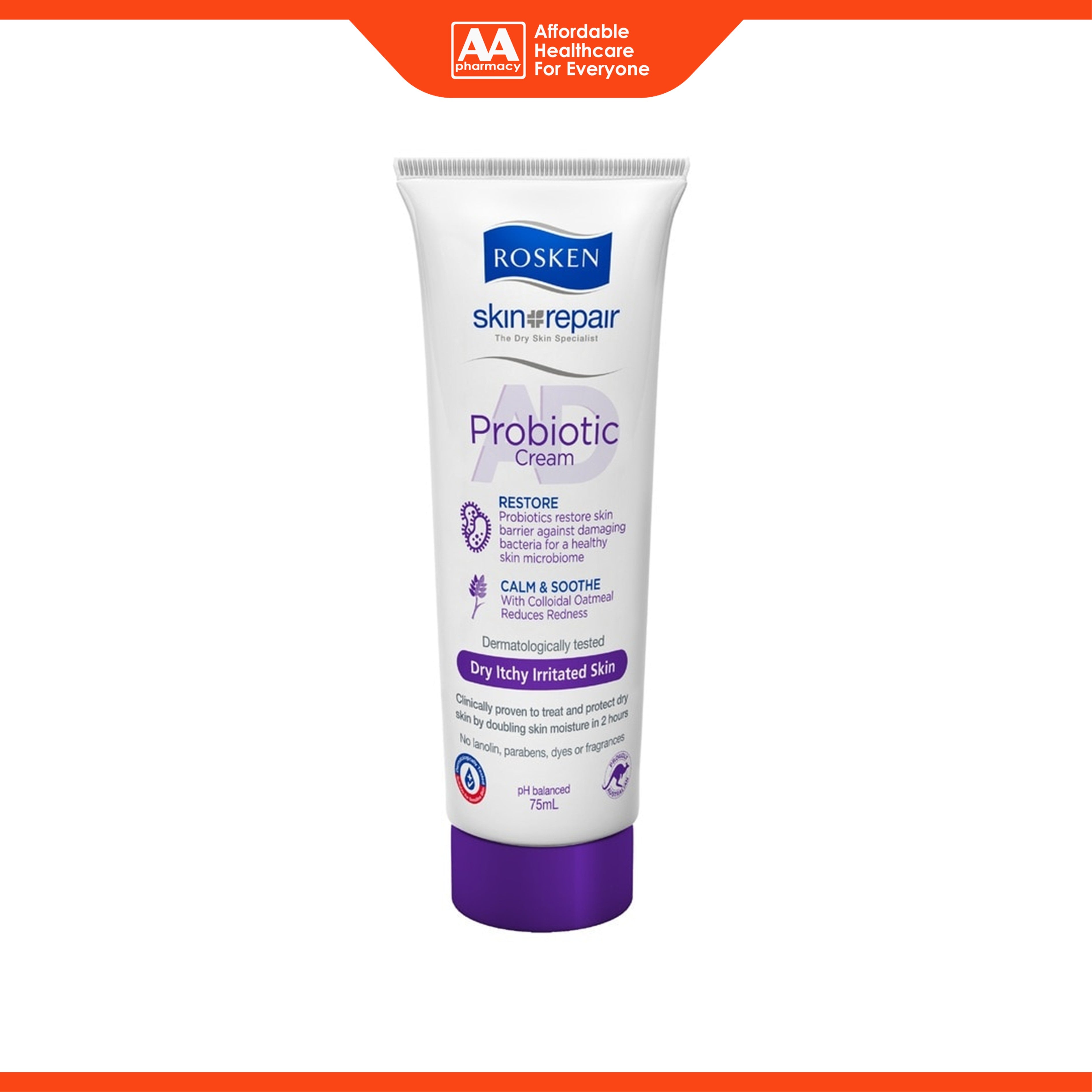 Rosken Skin Repair AD Probiotic Cream 75mL