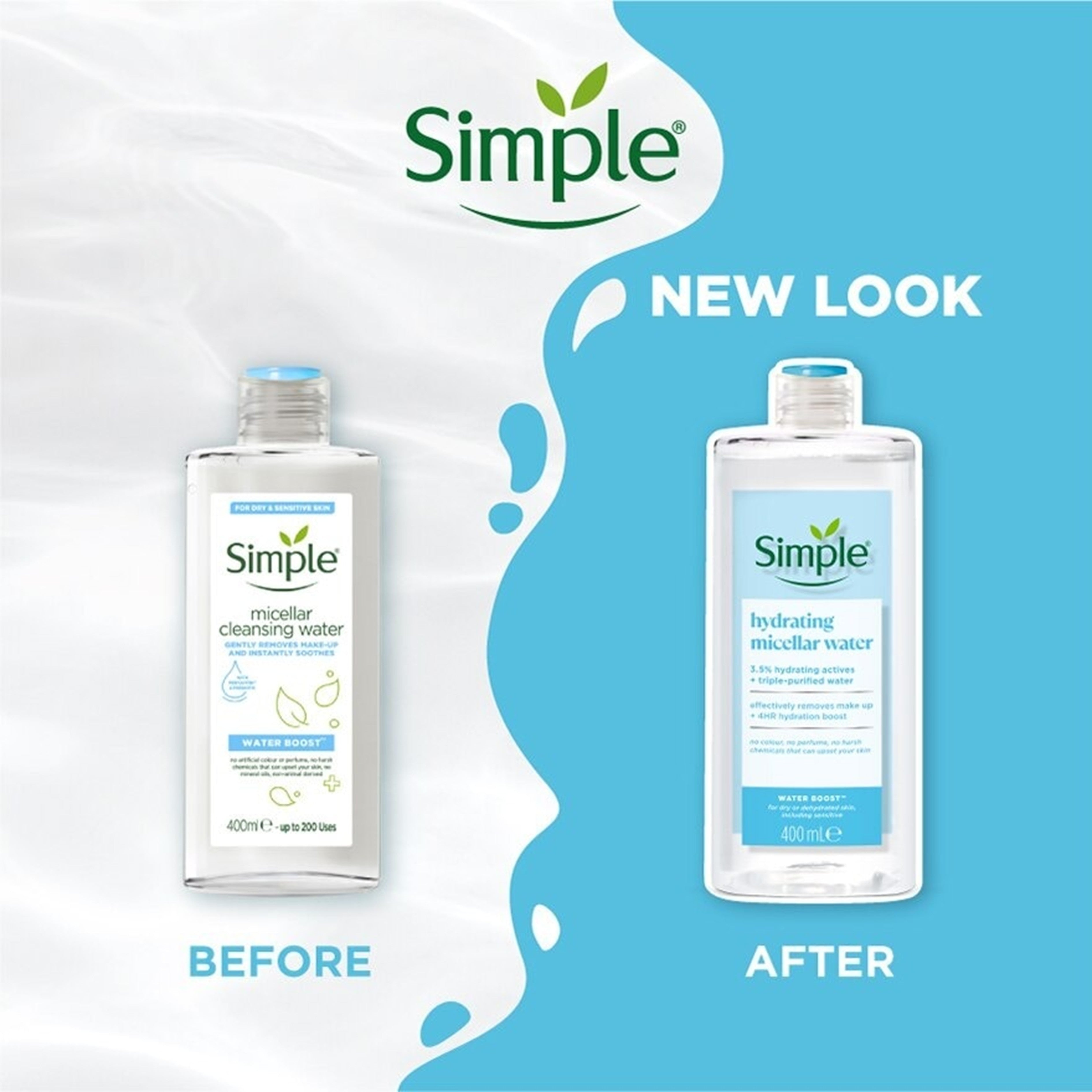Simple Water Boost Hydrating Facial Cleansing Micellar Water 400mL