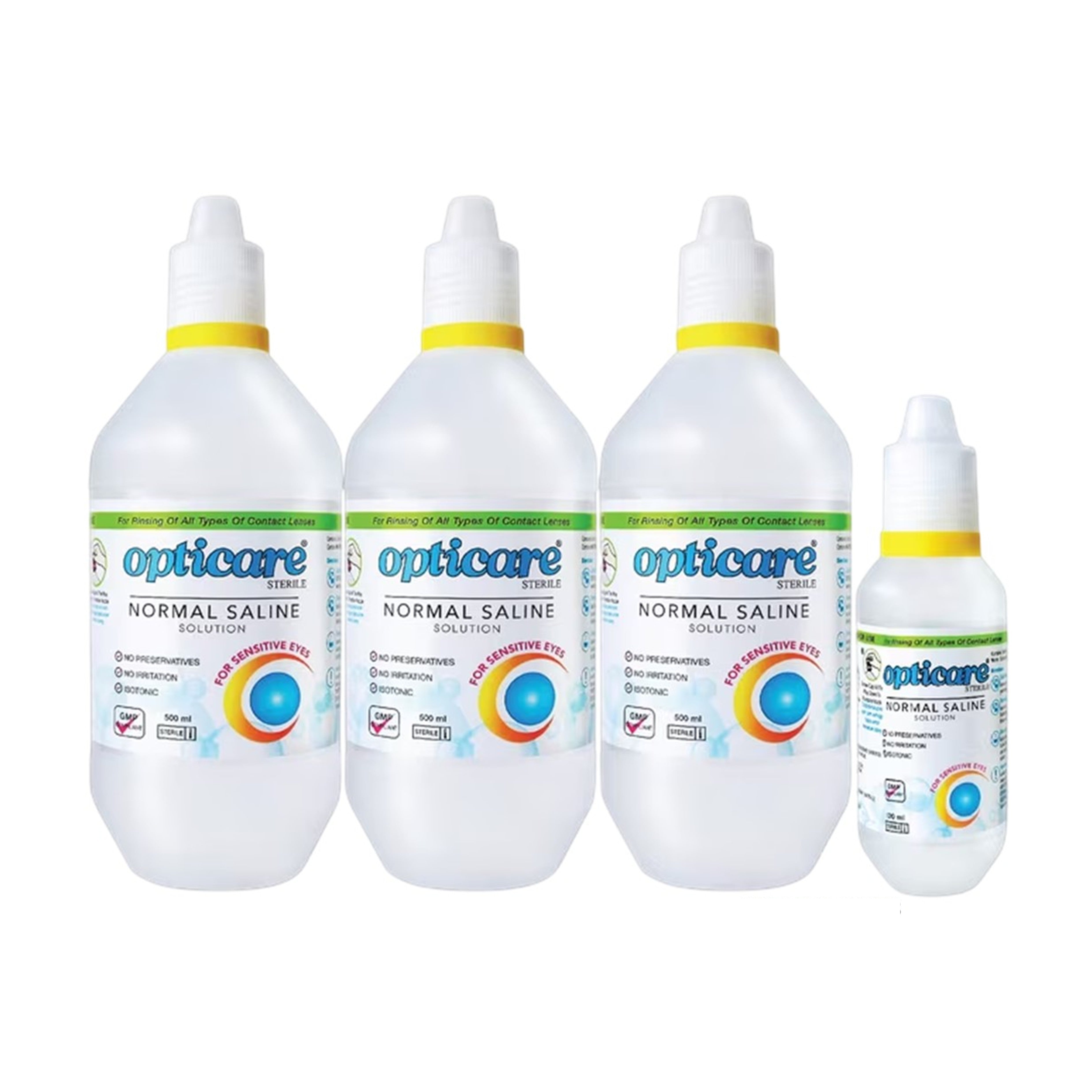 Opticare Sterile Normal Saline Solution 500mLx3's + 120mL