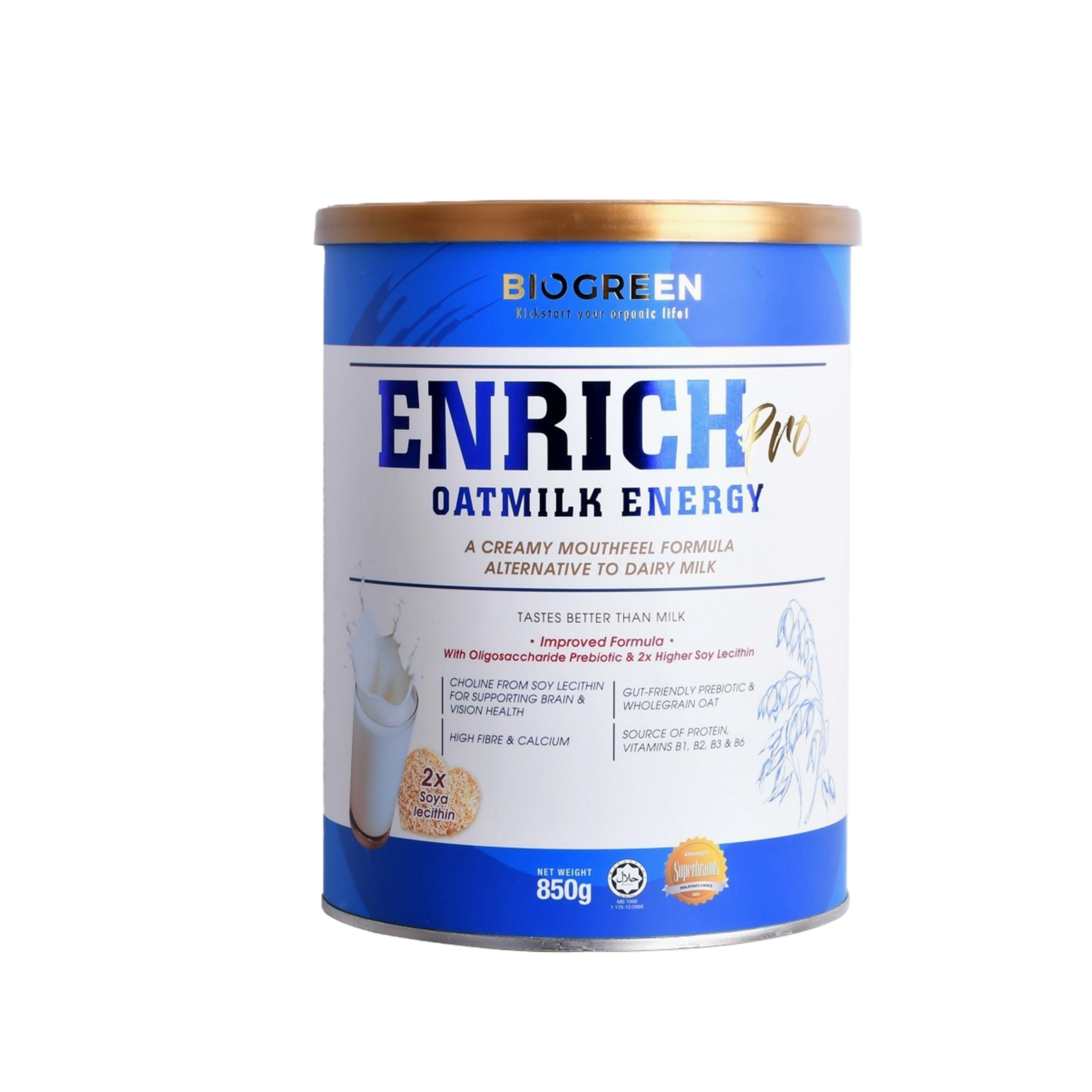 Biogreen Enrich Pro Oatmilk Energy 850g