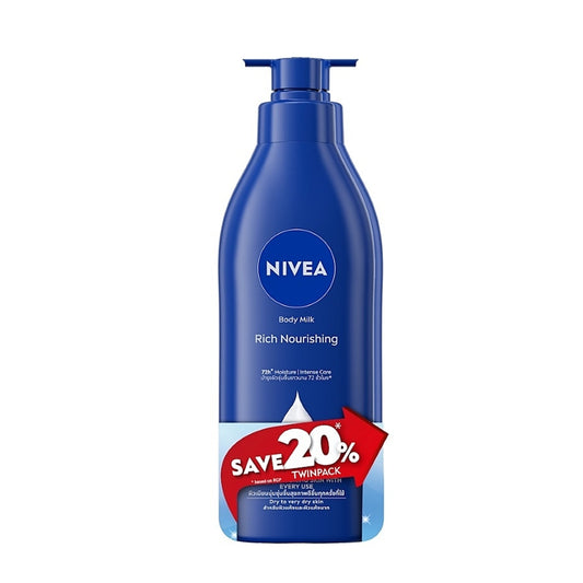 Nivea Rich Nourishing Body Milk (72h Moisture, Intense Care) 350mLx2's [Twinpack]