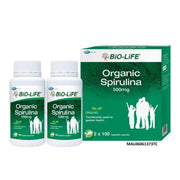 Bio-Life Organic Spirulina 500mg Vegetable Capsule 2x100's [Twinpack]