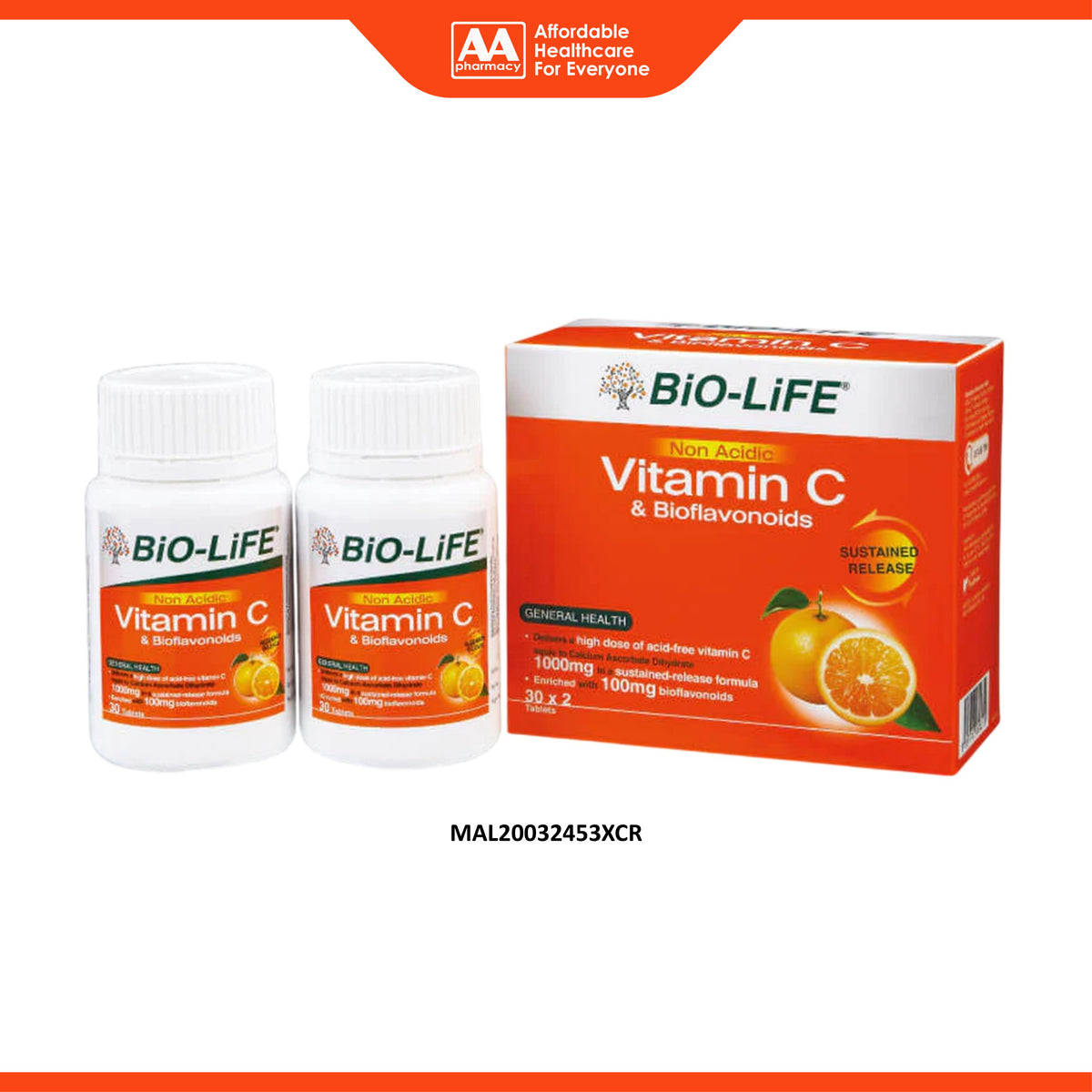 BiO-LiFE Non Acidic Vitamin C and Bioflavonoids Tablet (2 x 30's)