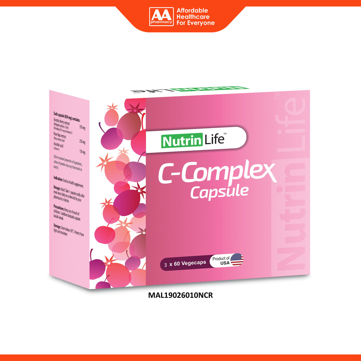 NutrinLife C-Complex Vegecapsule (3 x 60's)