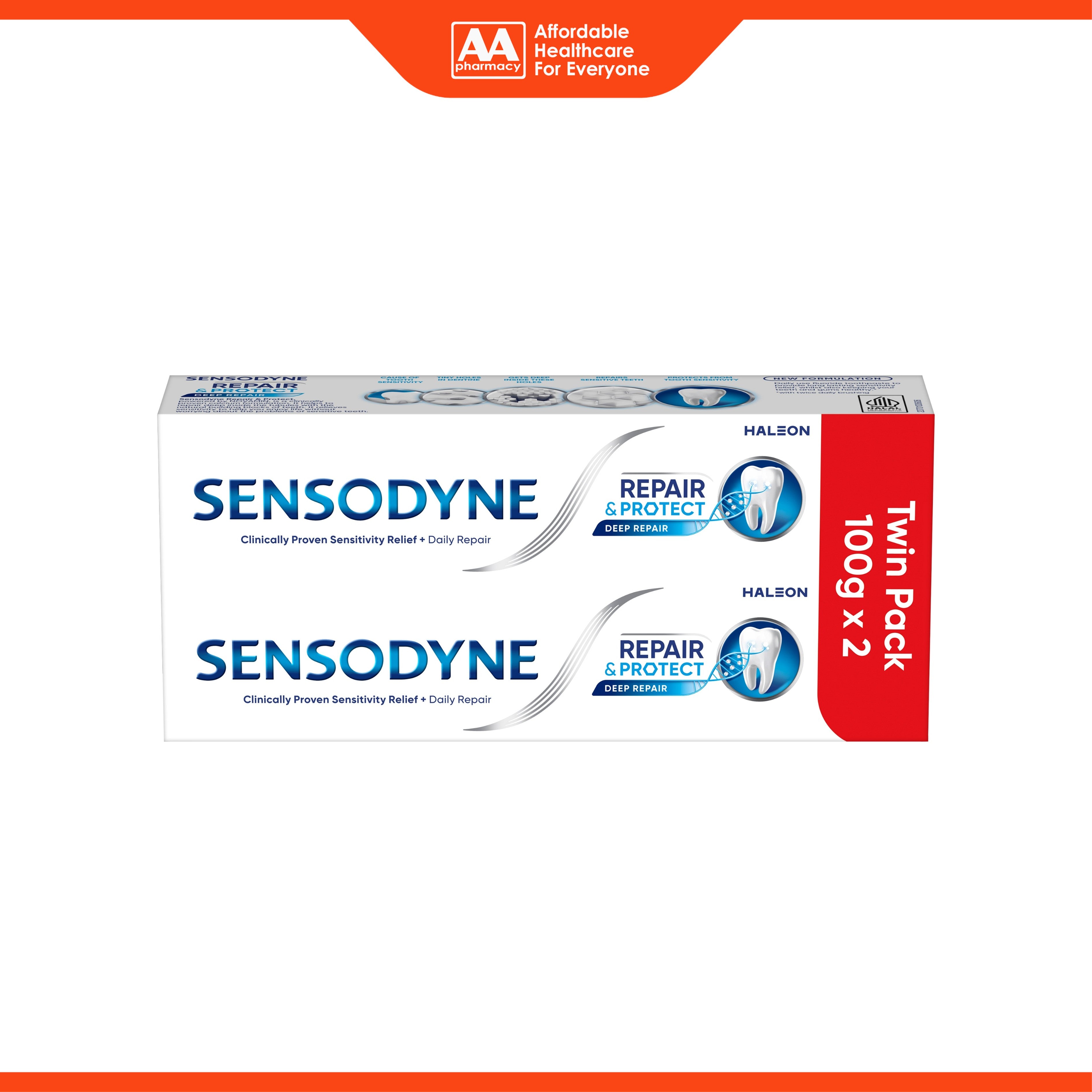 Sensodyne Toothpaste - Repair and Protect, Deep Repair (2 x 100g)