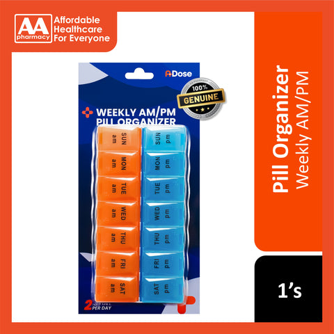 A-Dose Weekly AM/PM Pill Organizer (14 Compartments) 1's