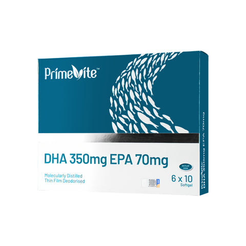 PrimeVite DHA 350mg EPA 70mg Fish Oil Softgel 6x10's