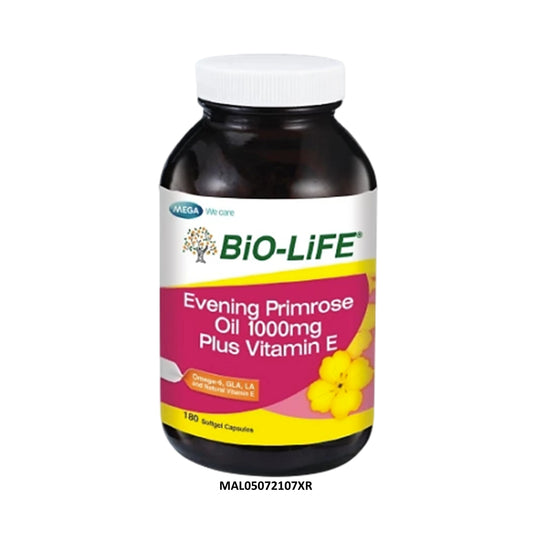 Bio-Life Evening Primrose Oil 1000mg Plus Vitamin E Softgel Capsules 180's