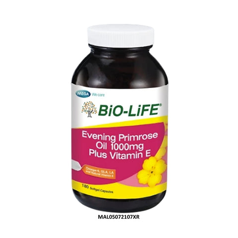 Bio-Life Evening Primrose Oil 1000mg Plus Vitamin E Softgel Capsules 180's