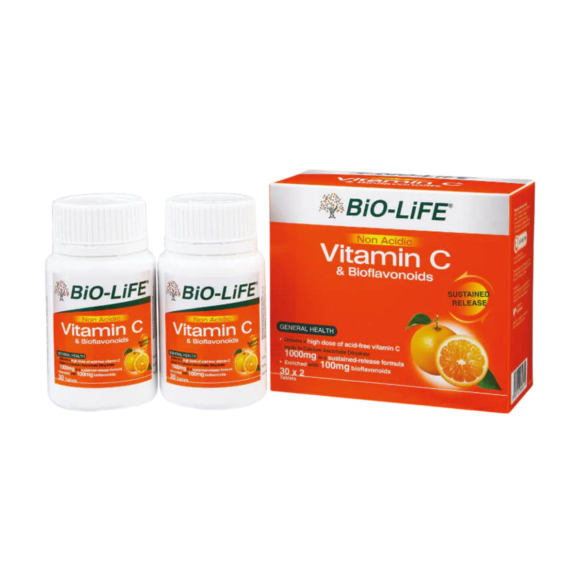 BiO-LiFE Non Acidic Vitamin C and Bioflavonoids Tablet (2 x 30's)