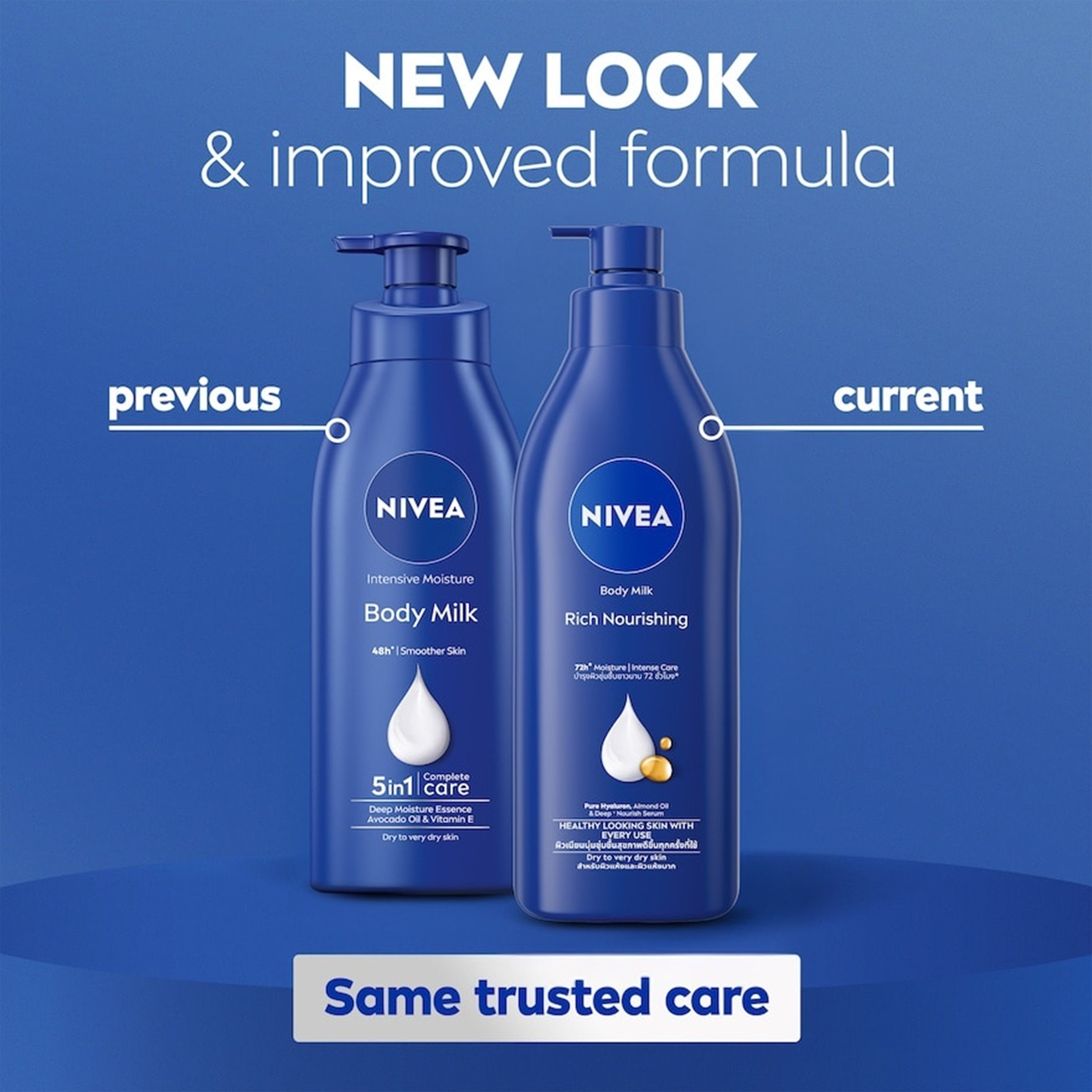 Nivea Rich Nourishing Body Milk (72h Moisture, Intense Care) 350mLx2's [Twinpack]