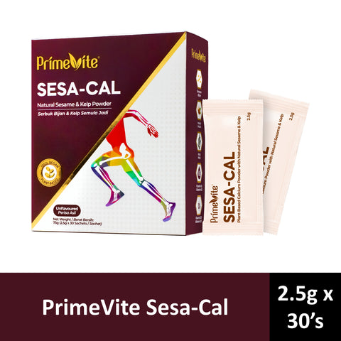 PrimeVite Sesa-Cal (Natural Sesame and Kelp Powder) Sachet 2.5gx30's (Unflavoured)